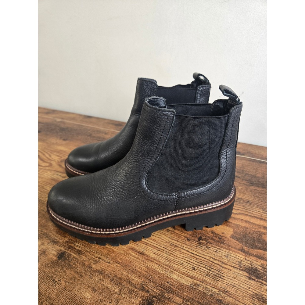 Caslon Miller Water Resistant Leather Chelsea Lug Sole Ankle Boots Black 6.5M